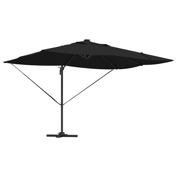 vidaXL Cantilever Roma Parasol Black and Black 352 x 251 x 265 cm
