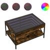 vidaXL Coffee Table with Infinity LED Smoked Oak 70x50x38 cm