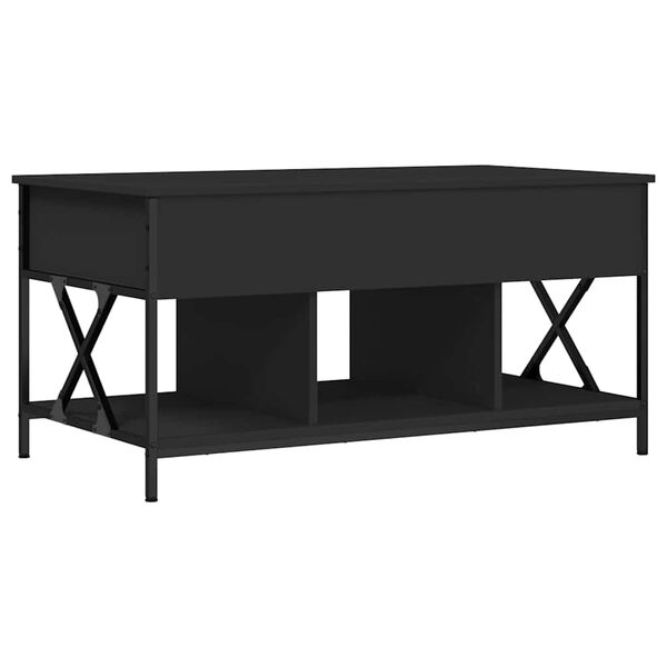 vidaXL Coffee Table Black 100x55x50 cm Engineered Wood and Metal
