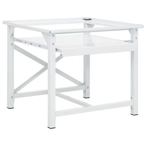 Washing Machine Pedestal with Pull-Out Shelf White