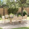 vidaXL Garden Dining Set 9 pcs Beige Poly Rattan