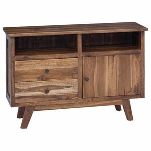 vidaXL Sideboard with Drawer Natural 100 x 30 x 68 cm Solid Teak Wood