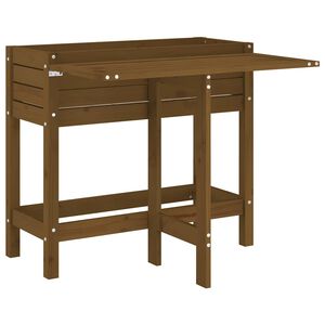 vidaXL Garden Planter with Folding Tabletop Honey Brown