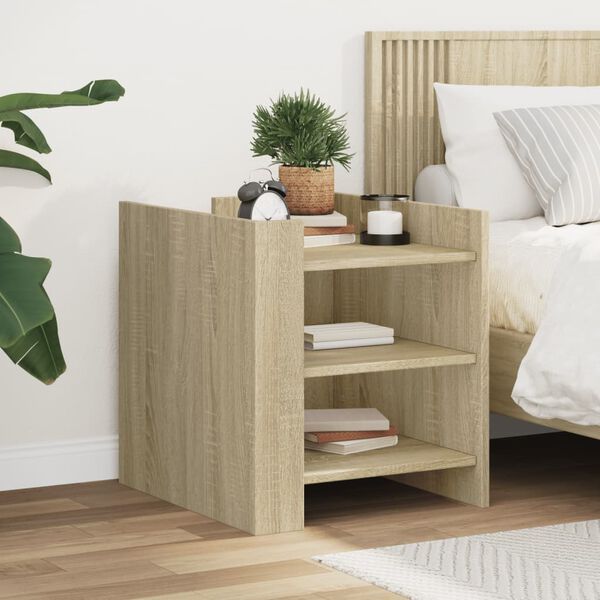 vidaXL Bedside Cabinet Sonoma Oak 45x50x50 cm Engineered Wood