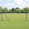 vidaXL Fence with Post Grey 1.2 x 25 m Steel and PVC