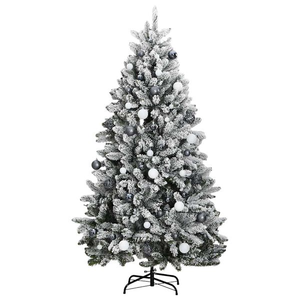 vidaXL Artificial Hinged Christmas Tree 300 LEDs & Ball Set 180 cm