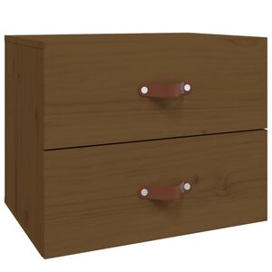 vidaXL Wall-mounted Bedside Cabinet Honey Brown 50x36x40 cm