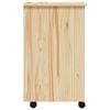 vidaXL Rolling Cabinet with Drawers MOSS Clear Varnish Solid Pine wood