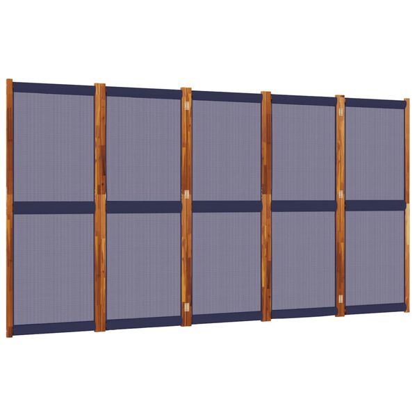 vidaXL 5-Panel Room Divider Dark Blue 350x180 cm