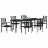 vidaXL Garden Dining Set 7 pcs Black Powder-Coated Steel