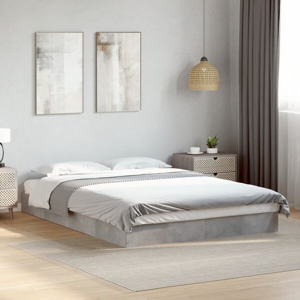 vidaXL Bed Frame without Mattress Concrete Grey 120x200 cm