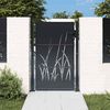vidaXL Garden Gate Anthracite 100x150 cm Steel Grass Design