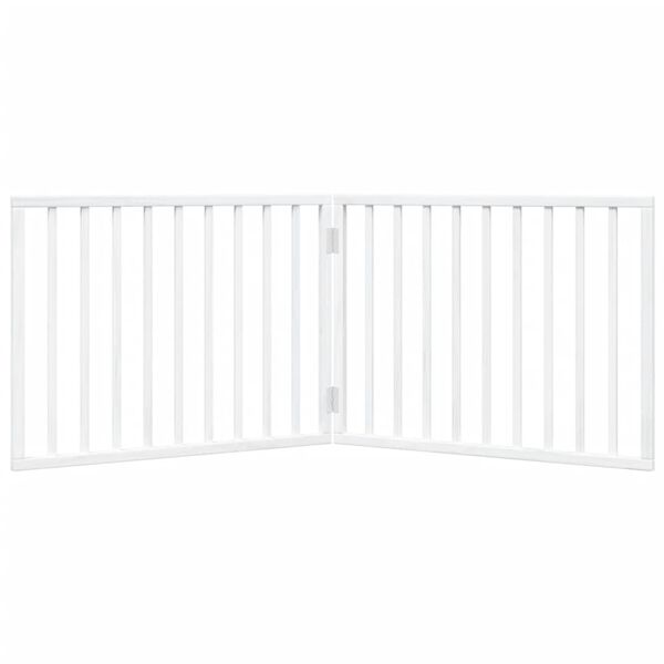 vidaXL Dog Gate Foldable 2 Panels White 160 cm Poplar Wood