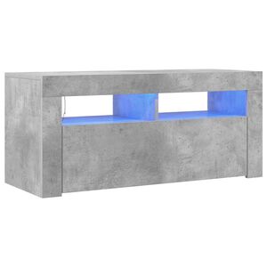 vidaXL TV Cabinet with LED Lights Concrete Grey 90x35x40 cm