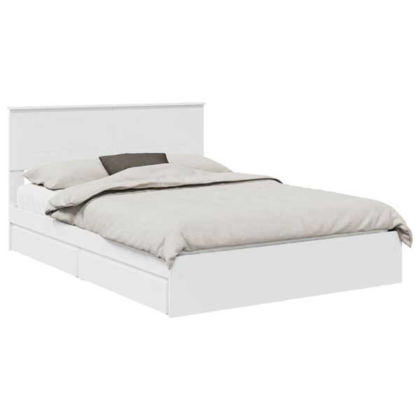 vidaXL Storage Bed with Headboard White 140 x 190 cm Engineered Wood