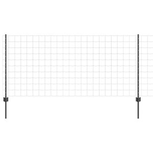 vidaXL Welded Wire Fence 10 x 1 m (W x H) PVC-Coated Steel Grey Mesh