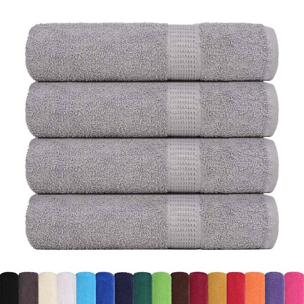 vidaXL Shower Towels 4 pcs "FROGN" Grey 70x140 cm 100% Cotton