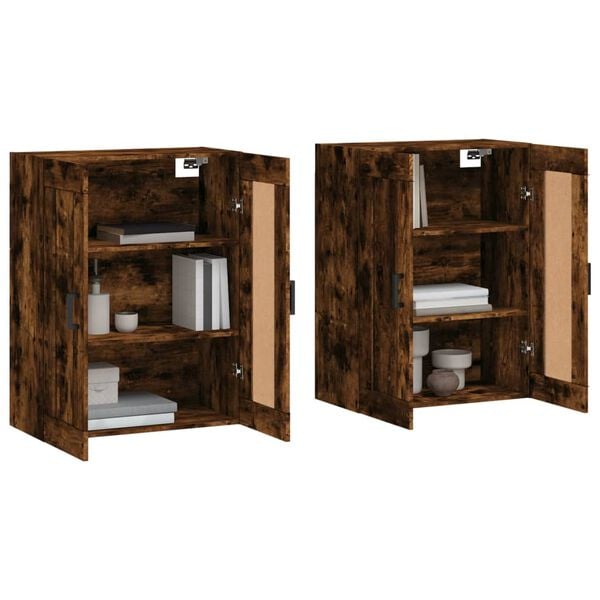 vidaXL Wall Mounted Cabinets 2 pcs Smoked Oak Engineered Wood