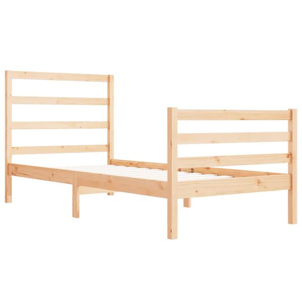 vidaXL Bed Frame without Mattress Solid Wood Pine 90x190 cm Single Single