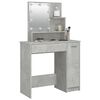 vidaXL Dressing Table with LED Concrete Grey 86.5x35x136 cm