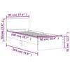 vidaXL Bed Frame without Mattress with LED Lights Concrete Grey 90x200 cm