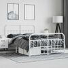 vidaXL Metal Bed Frame without Mattress with Footboard White 140x190cm