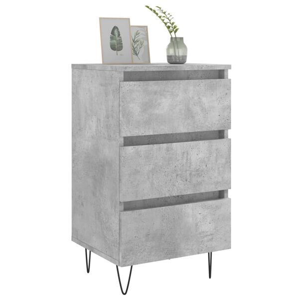 vidaXL Bedside Cabinets 2 pcs Concrete Grey 40x35x69 cm Engineered Wood