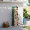 vidaXL Log Holder Green 40x45x170 cm Galvanised Steel