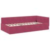 vidaXL Corner Bed Frame with Headboard Wine Red 90 cm x 200 cm Velvet