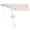 vidaXL Freestanding Manual Retractable Awning 350x250 cm Cream