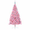 vidaXL Artificial Pre-lit Christmas Tree with 300 LEDs Pink 240 cm PVC