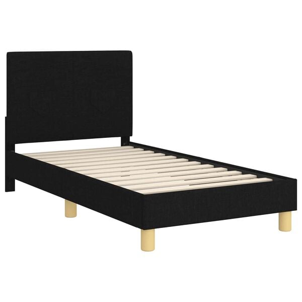 vidaXL Children's Bed Frame with Headboard Black 80 x 160 cm Fabric