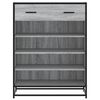 vidaXL Shoe Cabinet Grey Sonoma 75x38x97.5 cm Engineered Wood and Metal