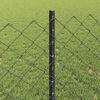 vidaXL Fence with Post Grey 0.8 x 10 m Steel and PVC