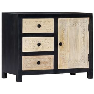 vidaXL Side Cabinet | Grey and natural | Solid mango wood, MDF | Medium