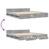 vidaXL Bed Frame with Drawers without Mattress Concrete Grey 200x200 cm