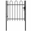 vidaXL Fence Gate Boxtel Single Door with Arched Top Steel 1x1 m Black
