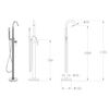 vidaXL Freestanding Bathtub Faucet Stainless Steel 118.5 cm