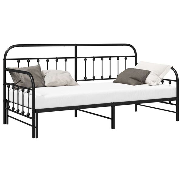vidaXL Daybed Frame with Headboard Black 107 x 203 cm Steel