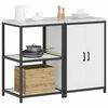 vidaXL Kitchen Storage Set with Shelf 2 pcs White Cold-rolled Steel