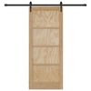 vidaXL Sliding Door ORKDAL Natural and Black 83 x 202 cm