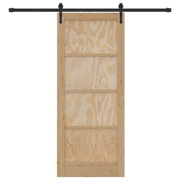 vidaXL Sliding Door ORKDAL Natural and Black 83 x 202 cm