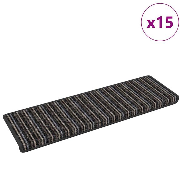 vidaXL Self-adhesive Stair Mats 15 pcs Anthracite 65 x 21 x 4 cm