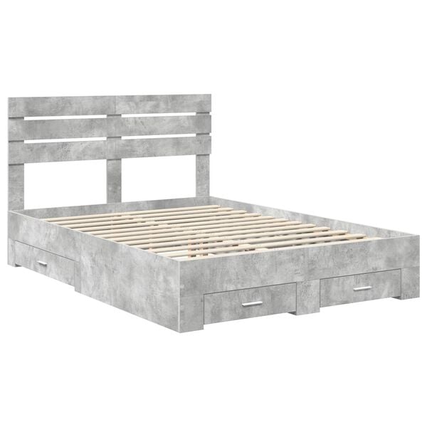 vidaXL Bed Frame with Drawer with Headboard Manual Engineered Wood