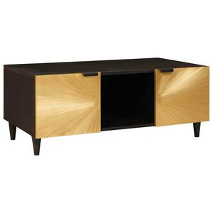 vidaXL Coffee Table Black and Gold 100 x 54 x 40 cm Solid mango wood