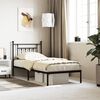 vidaXL Metal Bed Frame without Mattress with Headboard Black 80x200cm