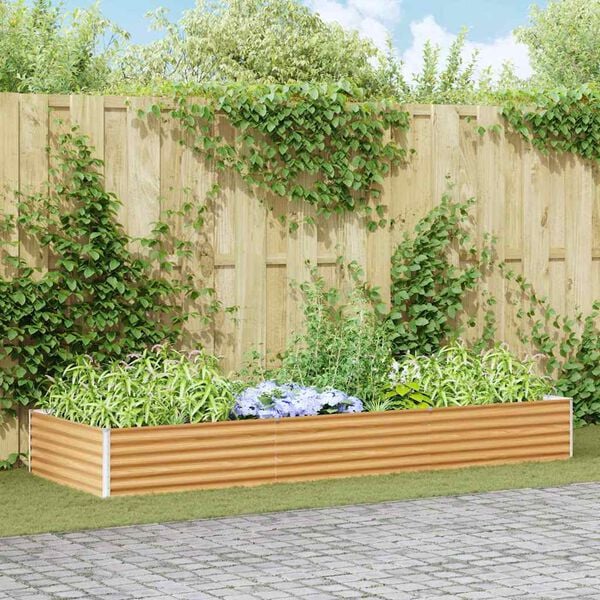 vidaXL Garden Raised Bed 290 x 100 x 36 cm Galvanised Steel