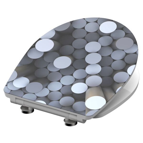 SCH&Uuml;TTE High Gloss Toilet Seat with Soft-Close Quick Release ROUND DIPS