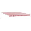 vidaXL Retractable Awning Manual Red and White 400 x 300 cm