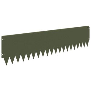 vidaXL Lawn Edging 10 pcs 103 x 25 cm Steel Olive Green